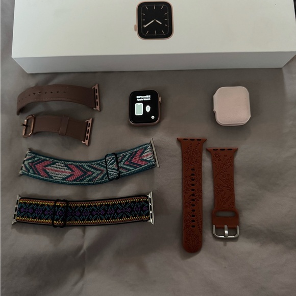 Apple Smartwatch series 5with Brown and Multicolor Bands
